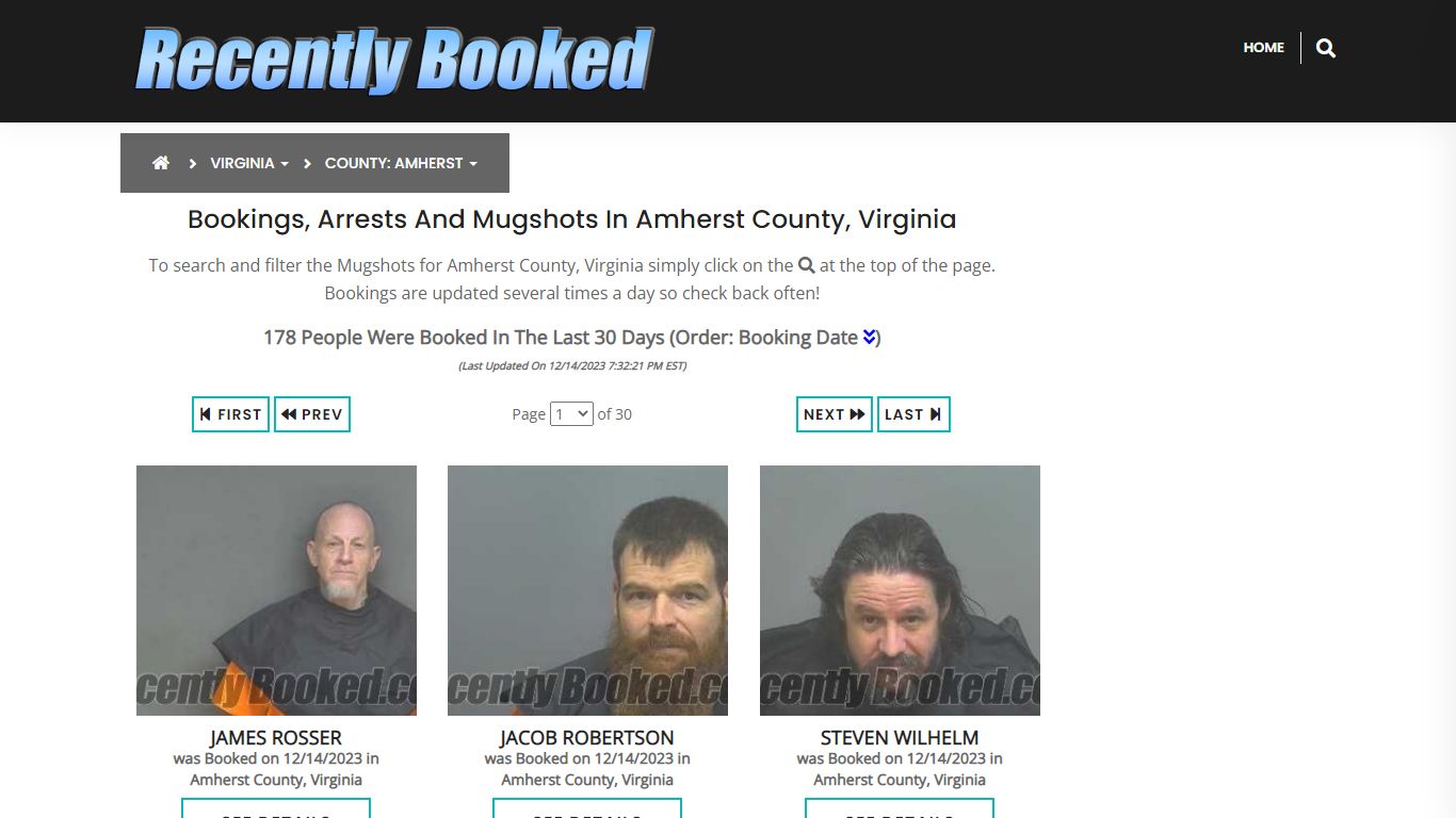Recent bookings, Arrests, Mugshots in Amherst County, Virginia